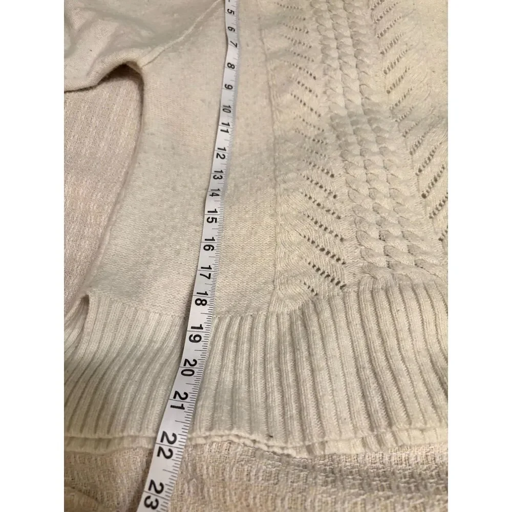 J.Crew Cream Cable Knit Sweater Merino Wool Blend Women's Small